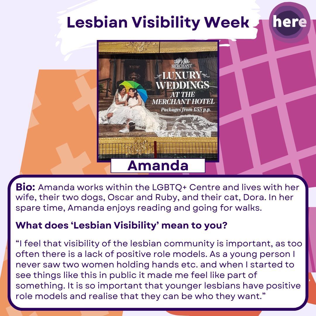 This week is Lesbian Visibility Week! To celebrate #LesbianVisibilityWeek some HERe NI staff and board members are sharing what lesbian visibility means to them! Amanda talks positive role models for day 5 of #LVW24