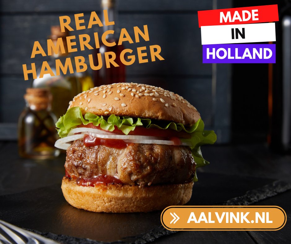 Amerikaanse hamburgers hét ultieme streetfood, maak ’n typische Amerikaanse burger zelf in no time met onze real american hamburger patty. Een simpele hamburger, ’t is zo gepiept.⁠
⁠
aalvink.nl/product/real-a…
#burgers #burgertime #burgerlover #beef