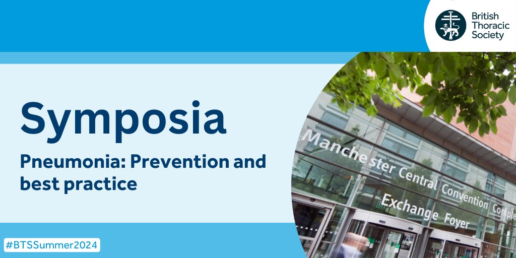 The BTS Summer Meeting has a range of symposia on a number of different topics. This session will explore best practice in pneumonia and recent research. Learn more and book your Summer Meeting ticket: bit.ly/41U13Ws #BTSSummer2024