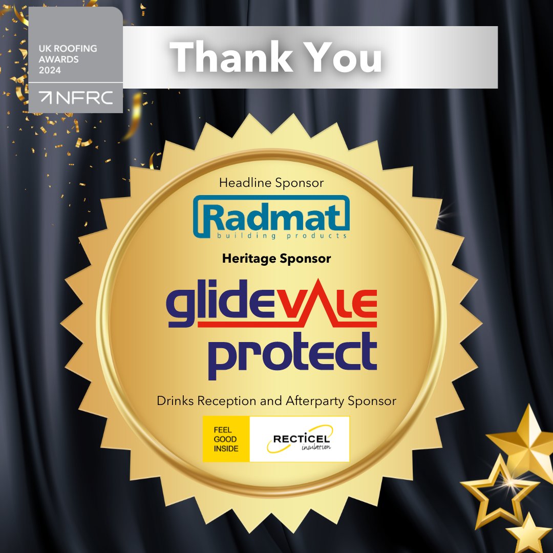 🌟 Thanks again to Glidevale Protect for sponsoring the Heritage category at the UK Roofing Awards 2024. Set your reminders, the winner will be announced on Friday 10 May! #RA2024 #RoofingAwards