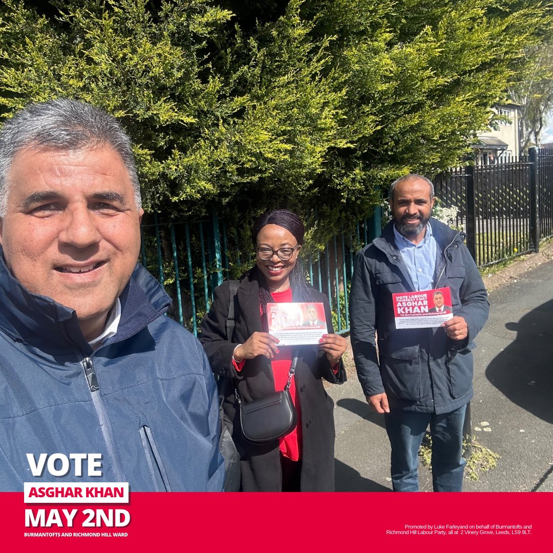 Great feedback on the #labourdoorstep in Burmantofts and Richmond Hill Labour #May2nd 🌹 🗳️ Vote Asghar KHAN ❌ Vote Tracy Brabin ❌ #VoteLabour 🌹