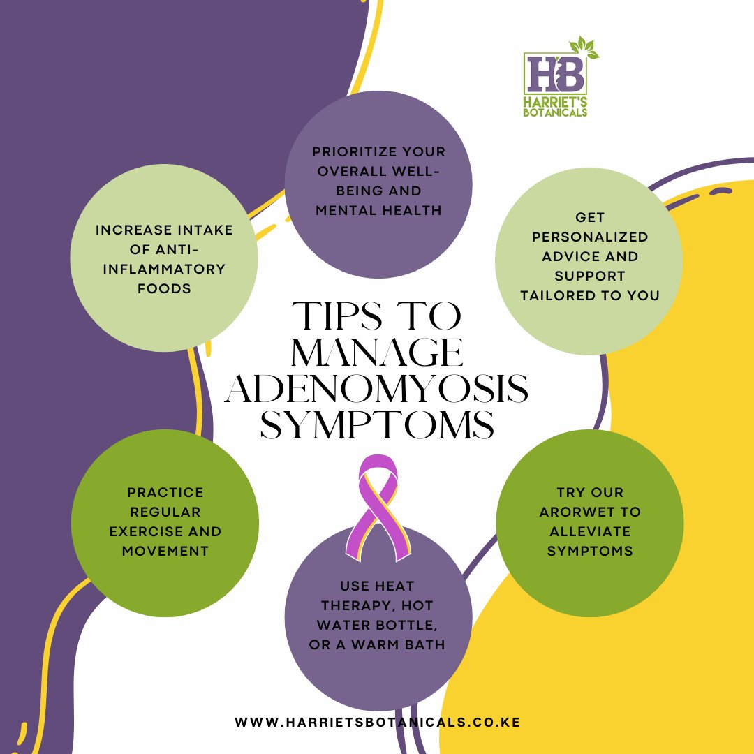 Adenomyosis Got You Down? Try these lifestyle tweaks in addition to working closely with your healthcare team, which may help you better cope with the symptoms of #adenomyosis. Don't suffer in silence - actively participate in your treatment and wellness. #AdenomyosisAwareness