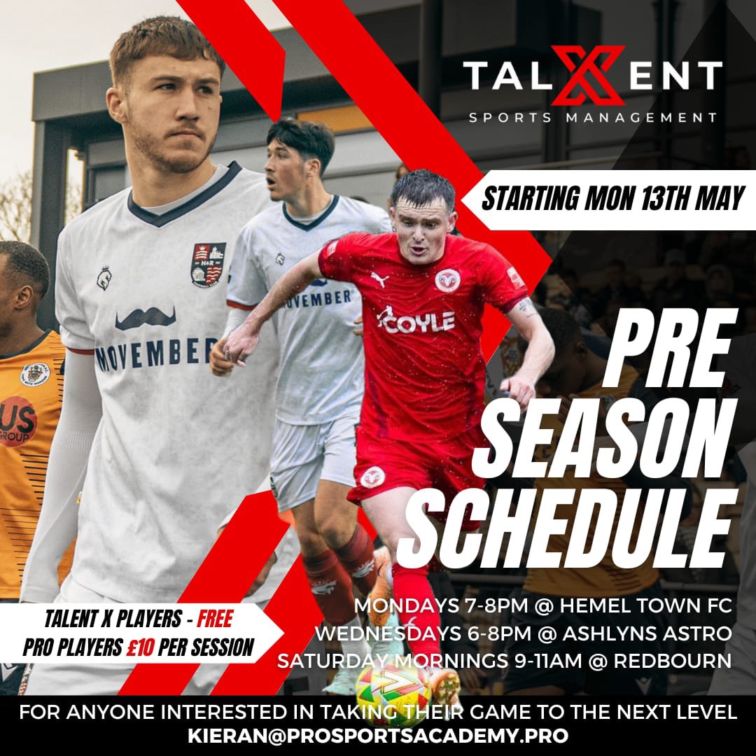 Pre Pre SZN 🔌

Get fit, stay sharp and elevate your game to the next level. 

Get in touch if you would be interested in joining us with likeminded footballers 🤝⚽️

#Play #Succeed #Achieve 

<a href="/ki3ranturn3r/">Coach Kieran ⚽️</a>