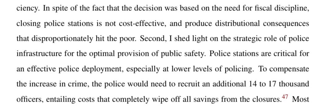 Fascinating new @TheIFS paper finds that the closure of 70% of police stations in London was not cost effective and led to higher crime levels, with particularly negative impacts on the poor ifs.org.uk/sites/default/…