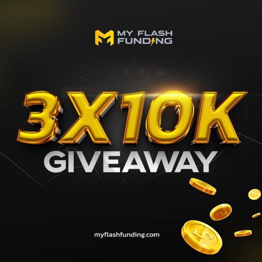 🎁 PROP FİRM #GIVEAWAY ALERT 🎁 3x $10K Challenge Accounts. 1️⃣ Follow @traderkoray , @myflashfunding 2️⃣ Like and Retweet 3️⃣ Tag 4 friends 72 hours⏳