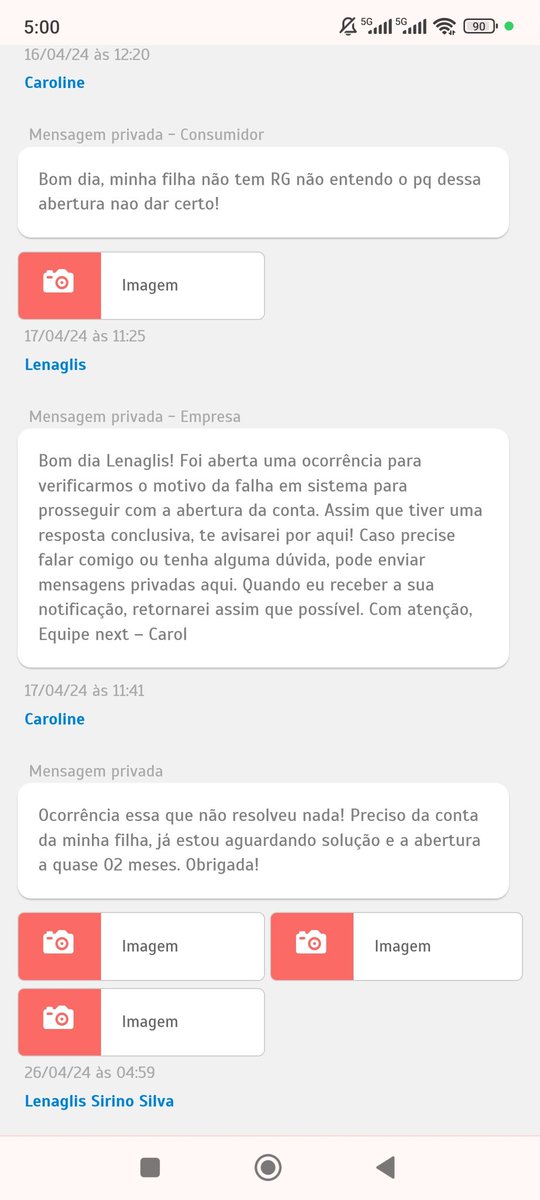 BancariaIntensa's tweet photo. @falanext @Bradesco 

Por favor, estou apenas pedindo a conclusão da abertura da conta da minha filha recém nascida.

O documento pedido e enviado foi certidão de nascimento. Já reenviei mais de 10x, já fiz reclamação no reclame aqui, já enviei os documentos em PDF e Nada! https://t.co/zLh72Lzid8