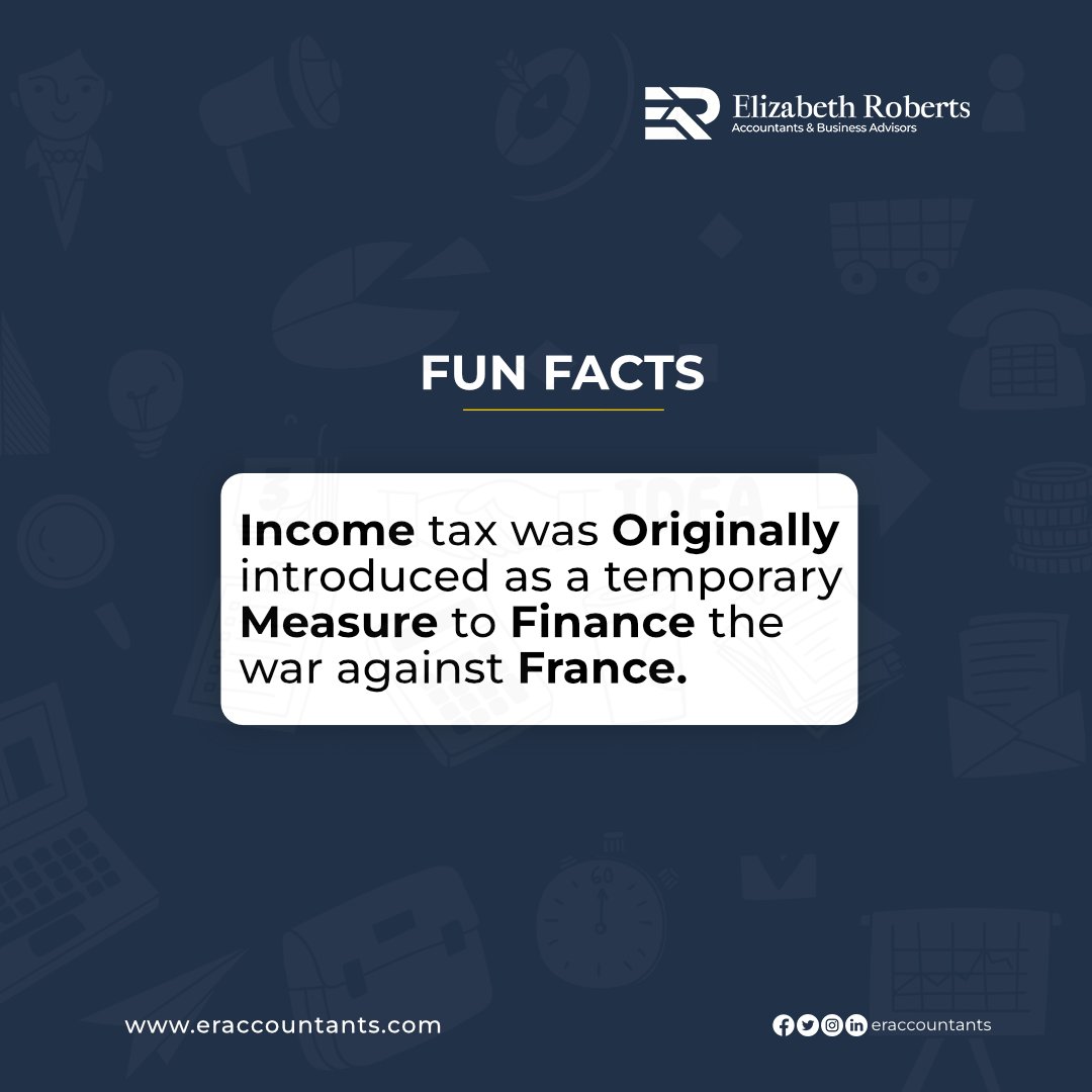 It's Fun Fact Friday 🤓

Income tax was originally introduced as a temporary measure to finance the war against France.

#funfactfriday #funfacts #funfact #funfactoftheday #funfactsfriday #amazingfacts #follow #generalknowledge #memes #education #interestingfacts #bhfyp