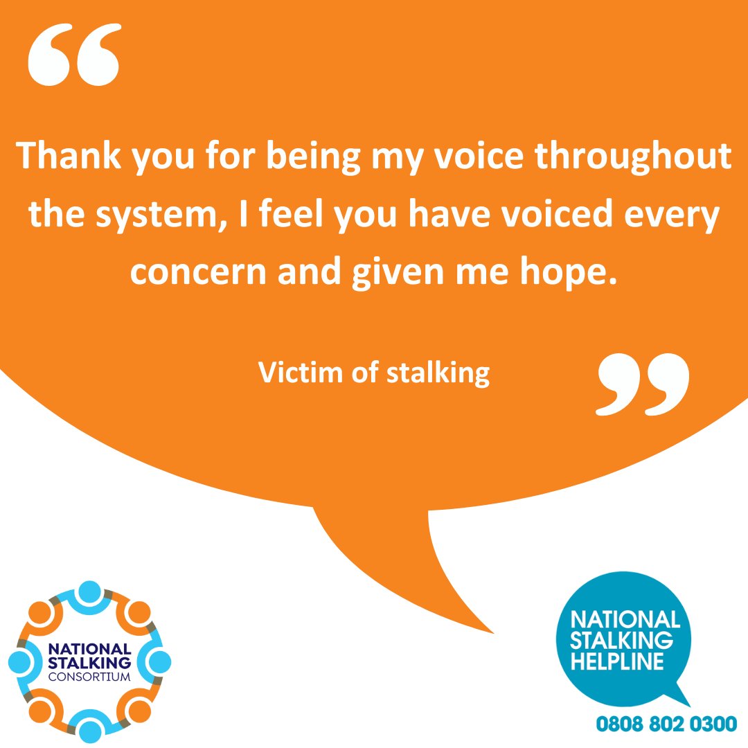 Today is the last day of #NSAW2024 and the 14th anniversary of the National Stalking Helpline. @TalkingStalking is here for all victims of stalking on 0808 802 0300 to offer practical advice and allow them to make informed choices. #JoinForcesAgainstStalking