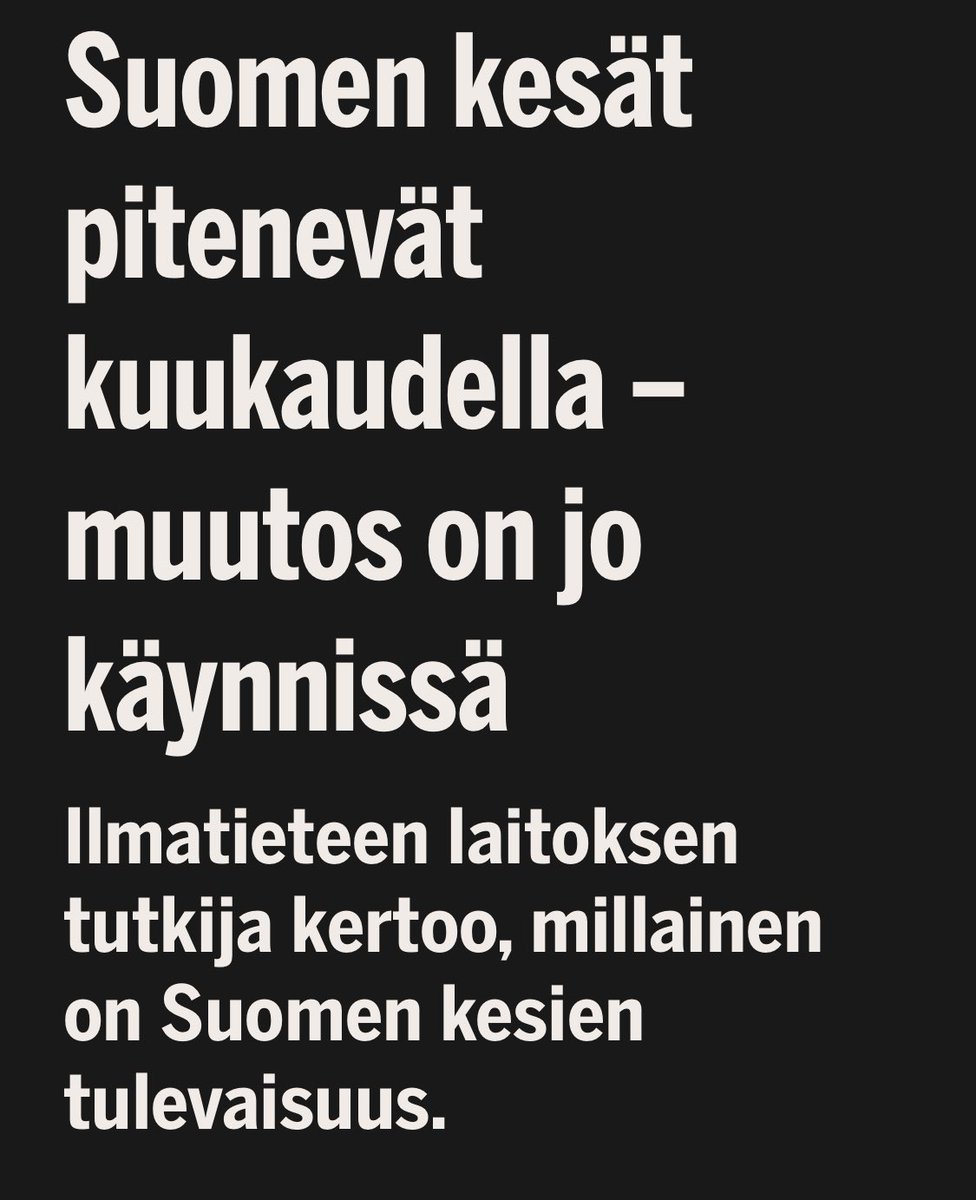 Eipä uskoisi kun ulos katsoo. Taas maa valkoisena 🤷‍♂️
Toisaalta, on tuohon jo viimeisen puolen vuoden aikana tottunut 🤷‍♂️

is.fi/kotimaa/art-20…