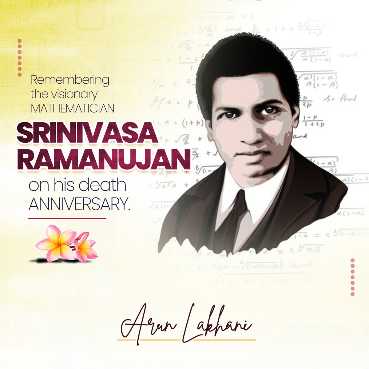 Remembering the visionary mathematician, Srinivasa Ramanujan, on his death anniversary. His brilliance continues to inspire mathematicians today.

#SrinivasaRamanujan #MathHistory
