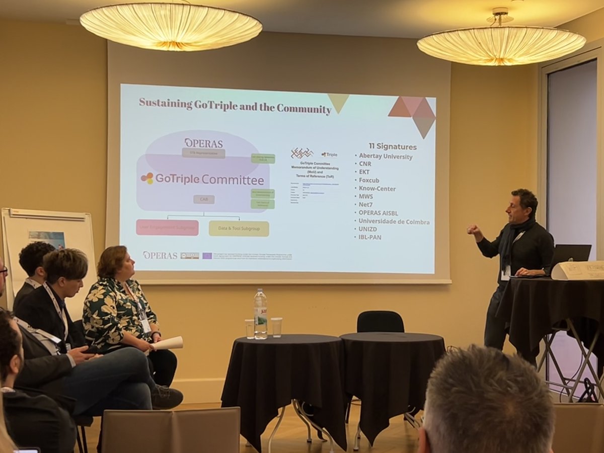 OPERASEU's tweet photo. Diverse approaches to #multilingualism in #SSH are presented in session 7 of the #OPERAS2024 today! 

First, @lucadex presents the #GoTriple platform approach to multilingual discovery and user experience. https://t.co/XU1YSEXqR2