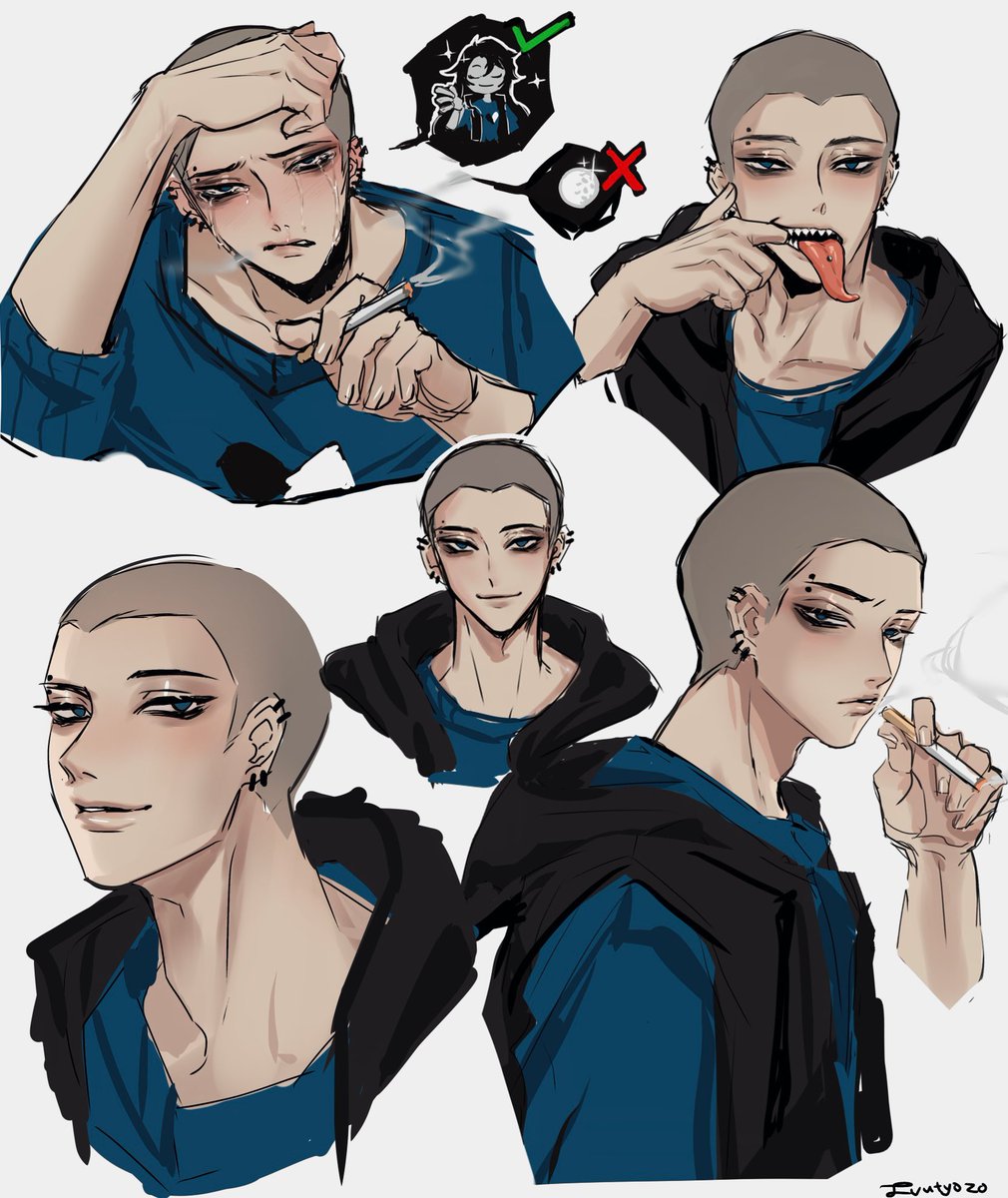 ivutyozo's tweet photo. bald man with and without hair :)  #YourBoyfriendGame https://t.co/mgSThz7pgp
