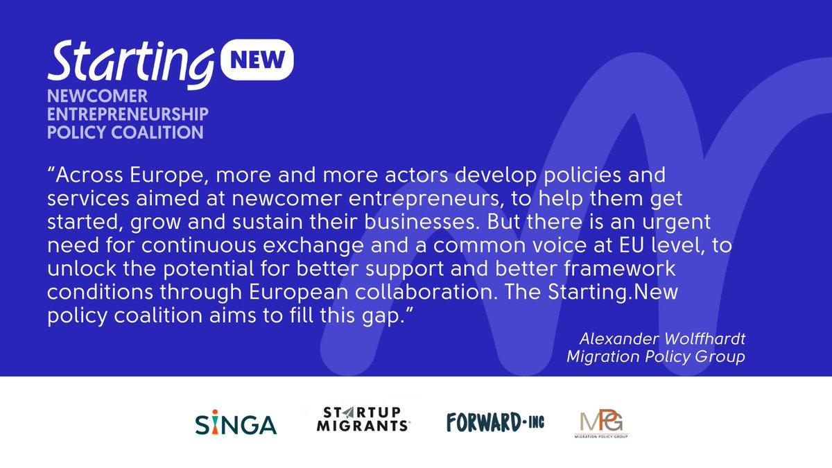 🌐 Starting New: Newcomer Entrepreneurship Policy Coalition is launched! This initiative is at the forefront of redefining how Europe supports newcomer entrepreneurs through innovation, collaboration, and inclusivity. More information ➡️ bit.ly/3WemukL