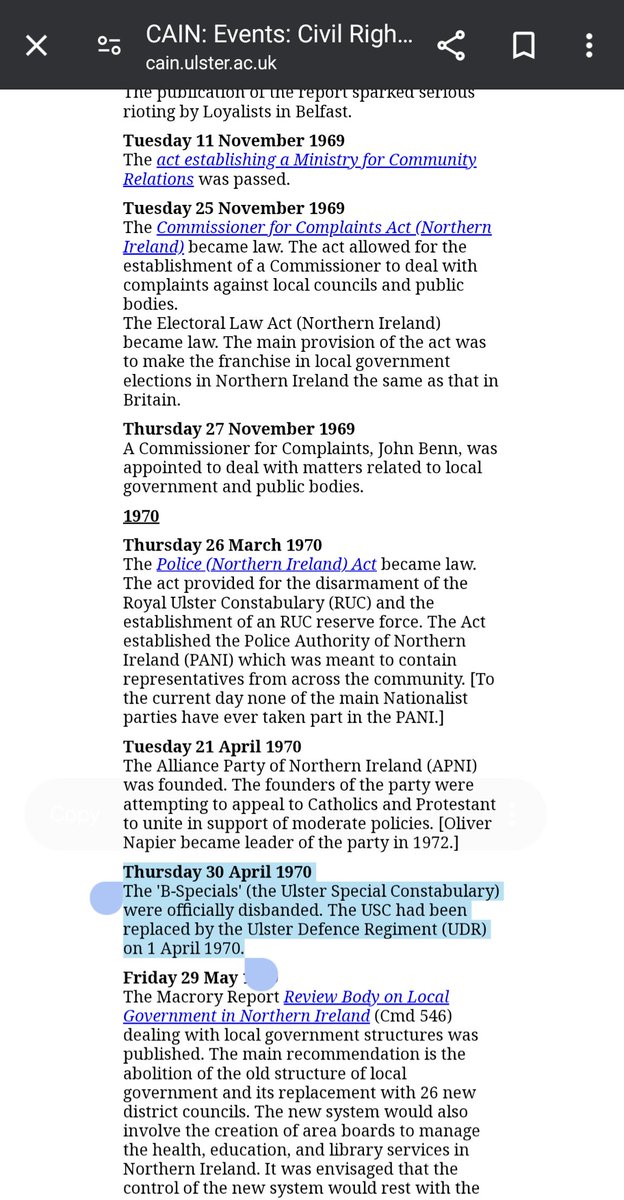 edd_hamilton's tweet photo. @GrahamWard000 @liamtreacy Just thinking logically, because the march took place. 

Backed up by evidence...B specials weren't disbanded until April 1970.

https://t.co/An41NMCElK https://t.co/0Ekb6BI5ZR