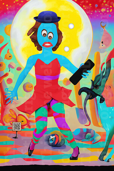 Dancing in the Moonlight series
Lucky Charm Egghead Fine-Art Print DITM14
1/1 Physical Edition. Archival Quality Giclée Print on Hahnenmühle WT 310g. 48x33cm   

#LuckyCharmEggheads embody the deeper philosophy of their creators: to use the power of art to effect positive change