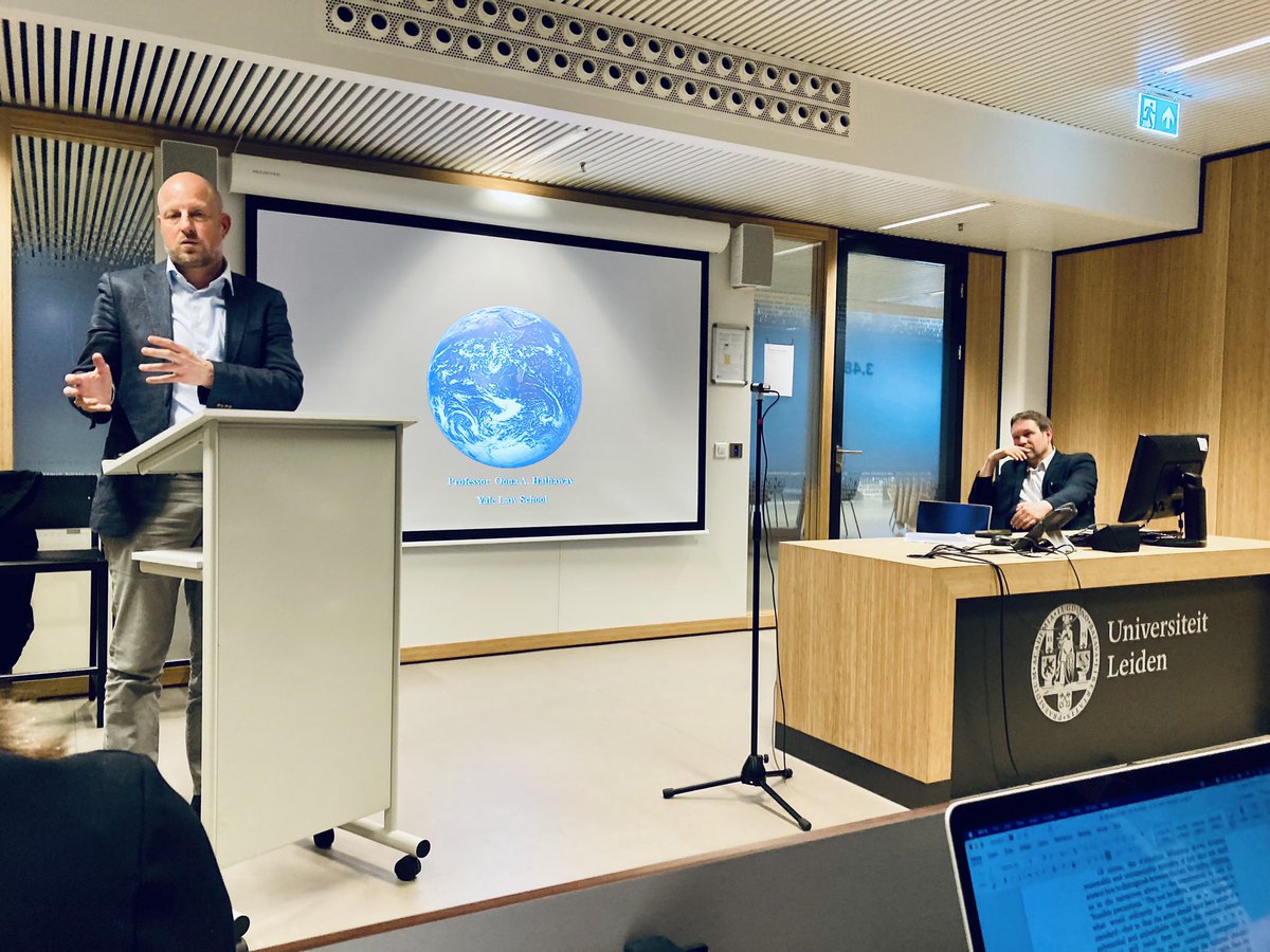 Thank you @oonahathaway for sharing your important research on “Repeat Mistakes in #War” w @LUCIRLeiden @GrotiusCentre @UniLeidenNews and to Marten Zwanenburg and Floribert Baudet for thoughtful comments! Great discussions w audience, as well.