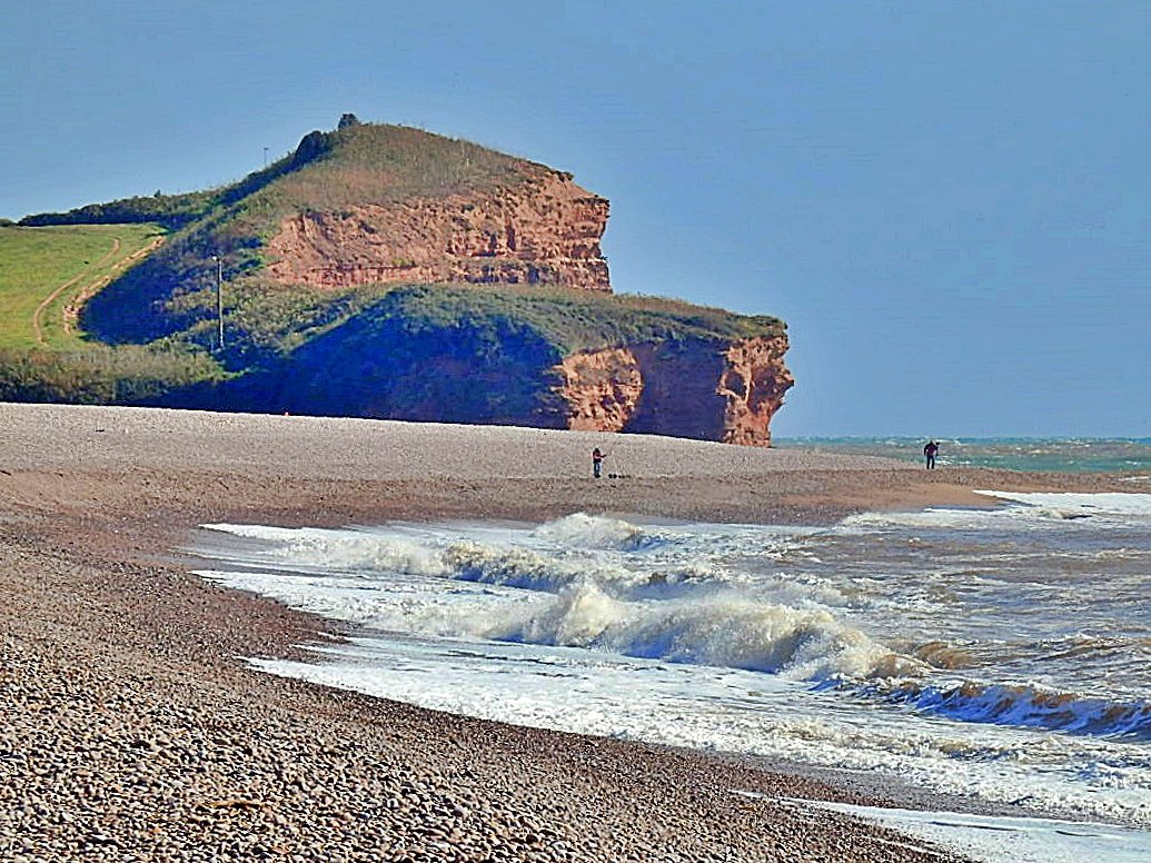 Out of Cornwall today and in to Devon's red cliffs.