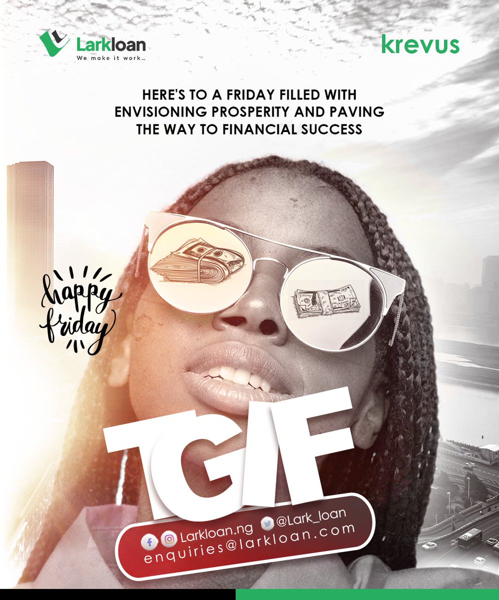 Here's to a Friday filled with envisioning prosperity and paving the way to Financial Success

#tgif
#thankgoditsfriday
#lending