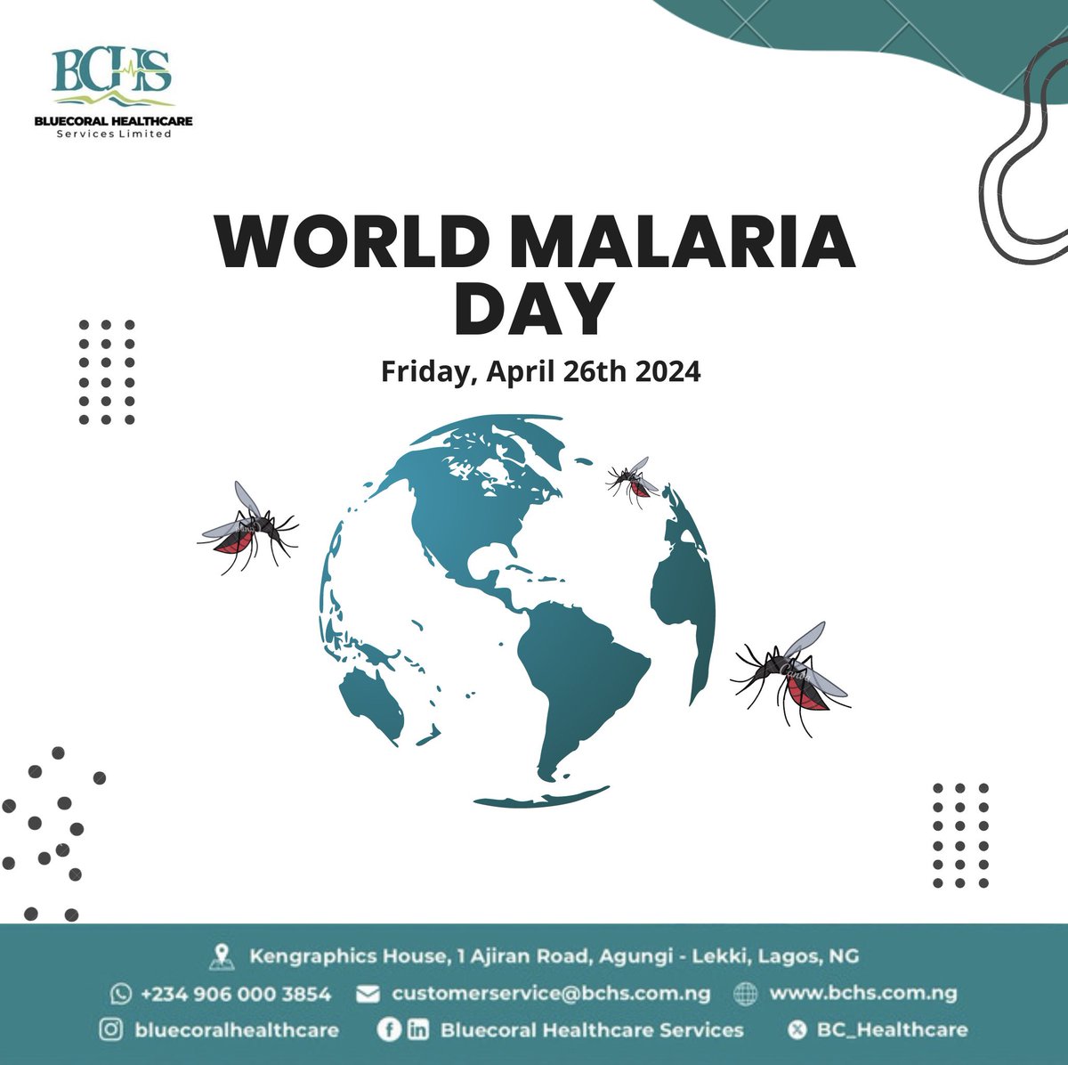 BC_Healthcare's tweet photo. This World Malaria Day, let's join hands to fight against this preventable and treatable disease. Malaria continues to affect millions worldwide, but together, we can make a difference. Stay informed, use mosquito nets, and seek medical help if you suspect malaria. https://t.co/yeUSjD3Yw1