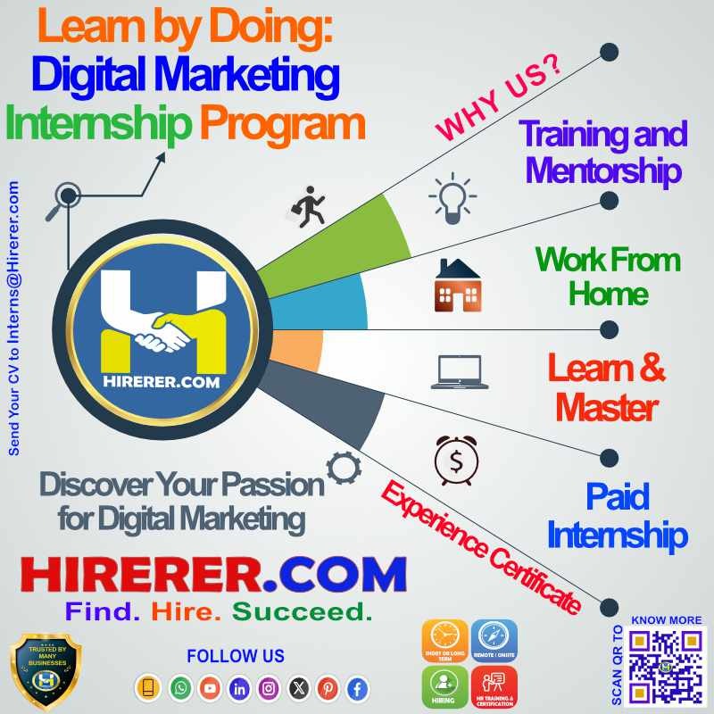 HIRERER.COM, Launch Your Career with Hands-On Digital Marketing Experience.

visit intern.hirerer.com to know more

#DigitalMarketingSkills #MarketingInternshipProgram #DigitalMarketingJourney #outofjob #rentahr #Hirerer #SmartlyHiring #iHRAssist #SmartlyHR