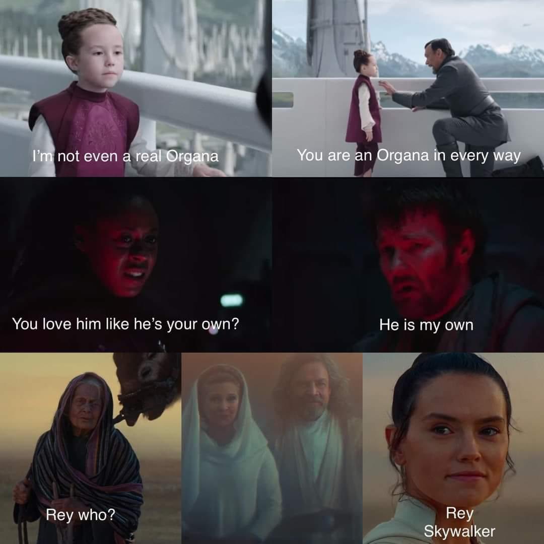 Love this recurring theme. Rey is as much a Skywalker as Leia is an Organa