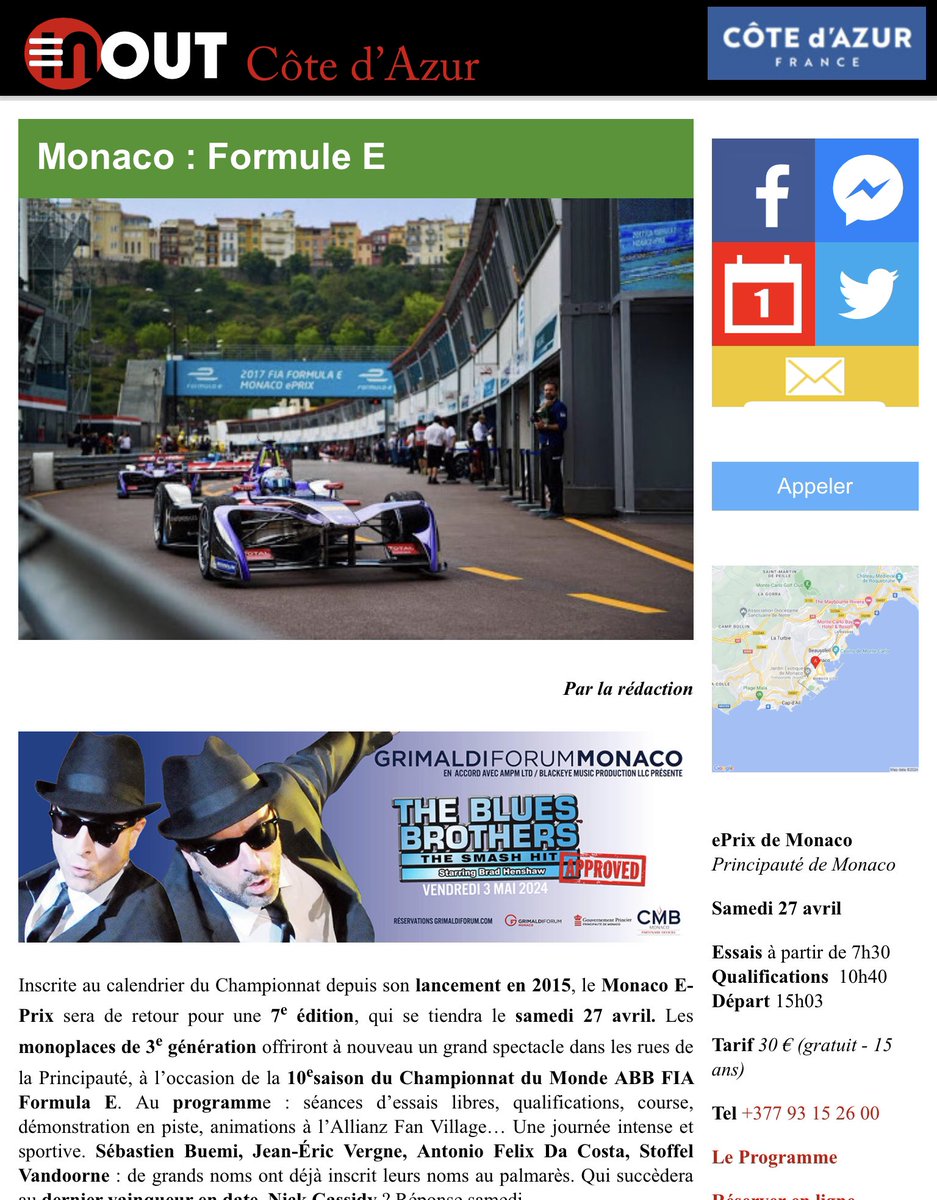 Le E Grand Prix de #Monaco, c’est demain #FormuleE #CotedAzurFrance inout-cotedazur.com/2024/04/19/mon…