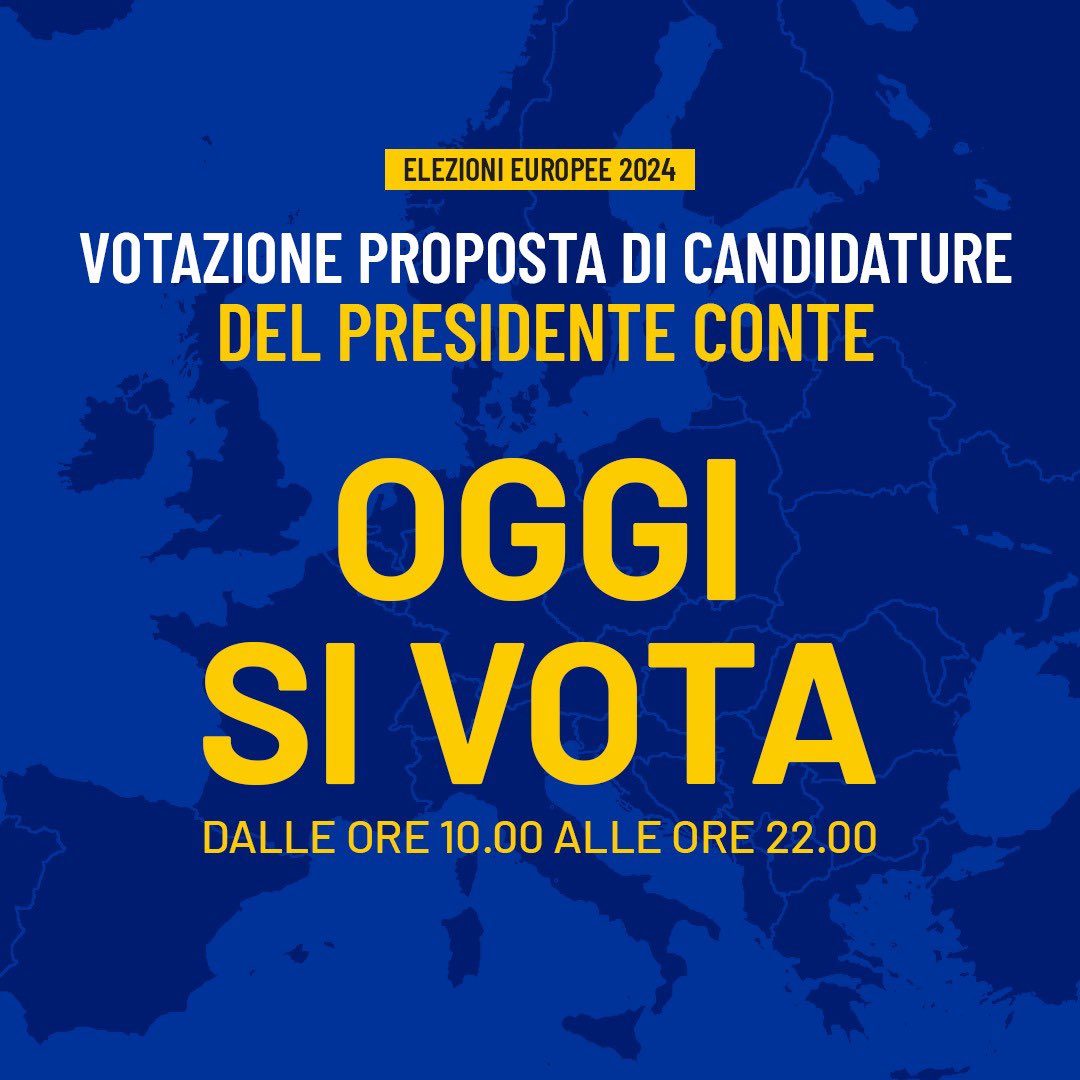 📢 OGGI SI VOTA ⏳ C'È TEMPO FINO ALLE ORE 22:00 Oggi, venerdì 26 aprile, è convocata dalle ore 10.00 alle ore 22.00 la consultazione in rete degli iscritti. Trovate qui tutte le informazioni 👇 movimento5stelle.eu/europee-2024-v…