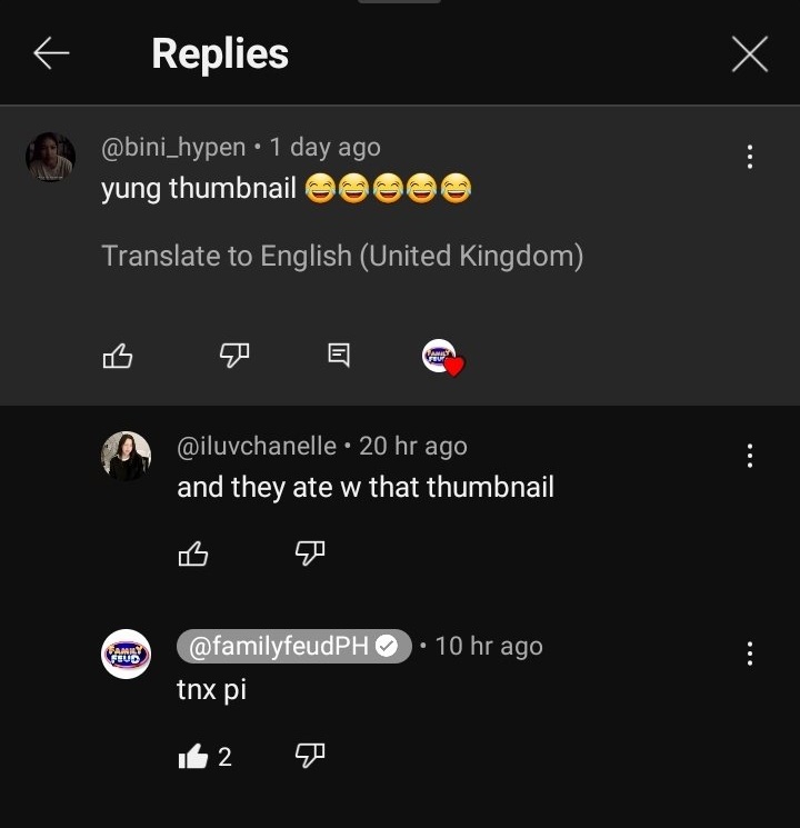 The most unprofessional show in the Ph right now, y'all seem enjoying this drag💀 malala pa sila sa kapuso alts!
<a href="/FamilyFeudPH/">Family Feud Philippines</a> <a href="/gmanetwork/">GMA Network</a> <a href="/gmanews/">GMA News</a> <a href="/banderaphl/">Bandera</a> <a href="/inquirerdotnet/">Inquirer</a> <a href="/rapplerdotcom/">Rappler</a>