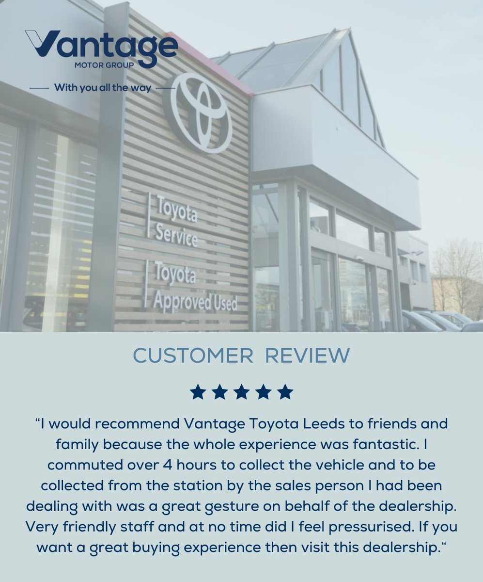 🌟 Another satisfied customer sharing their experience with us! 🌟 Thank you for the glowing review for Toyota Leeds! #CustomerReview #ToyotaLeeds
