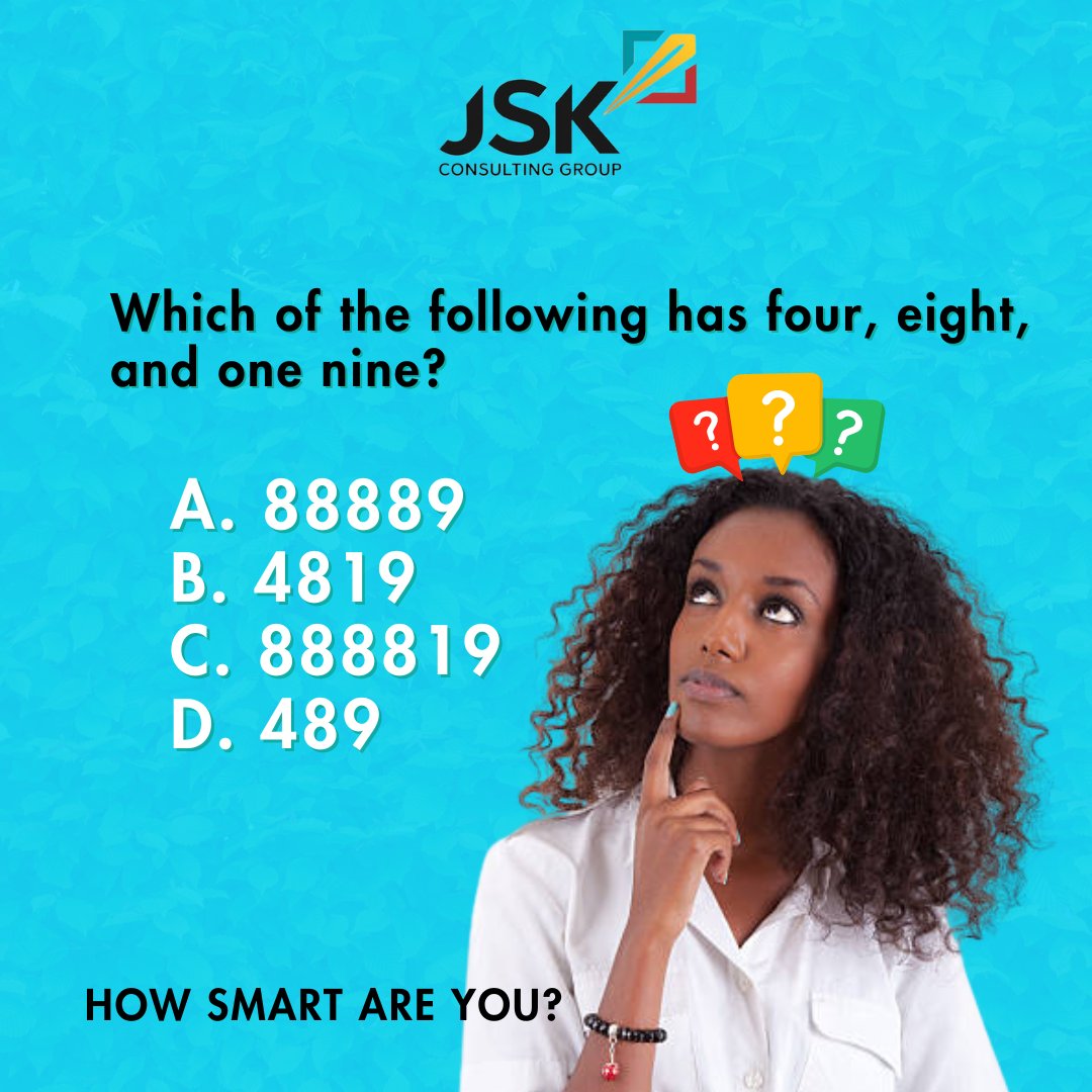 JSKConsulting's tweet photo. GAME FRIDAY!!!

How Smart Are You?

If you get the answer in 30 Seconds drop it in the comment section.

#jsk #jskconsulting #jskconsultinggroup #tgif #gamefriday #game #friday. https://t.co/njoIQtcNgT
