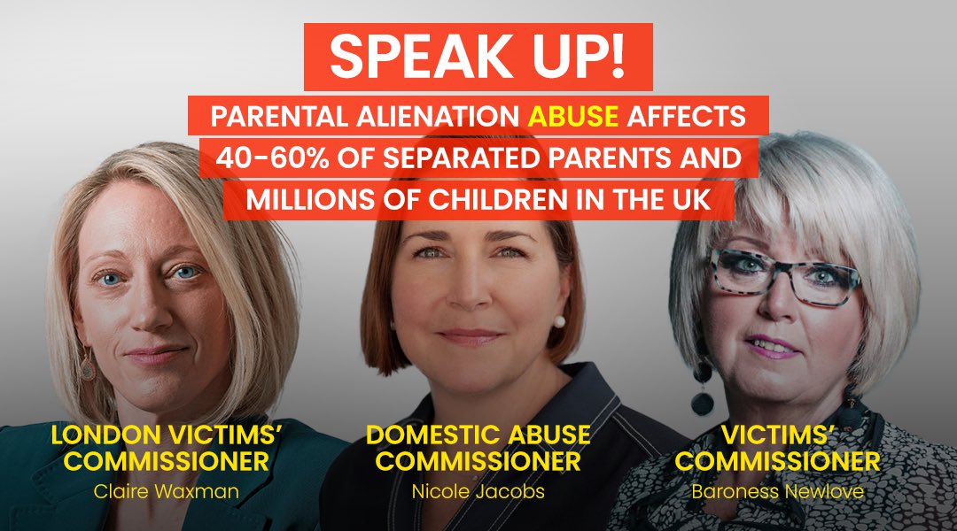 Imagine being a Domestic Abuse or Victims Commissioner paid for giving a voice to victims, but remaining silent on #ParentalAlienationAwarenessDay, even vilifying & accusing victims of being abusers. We don’t have to imagine. Parental Alienation Abuse is a PUBLIC HEALTH ISSUE.