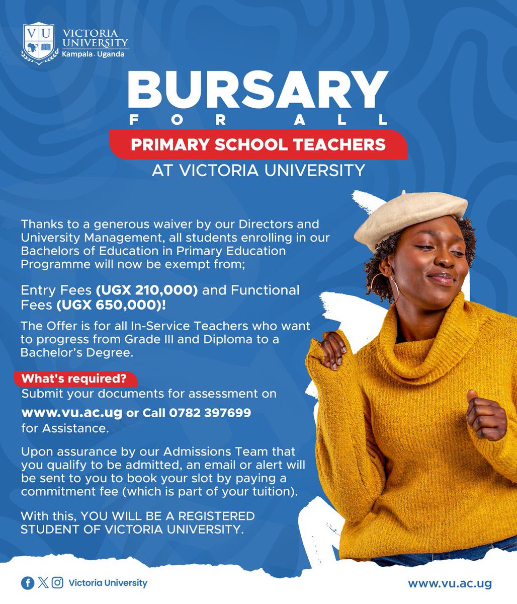 We are on a mission to shape the future, ONE TEACHER, AT A TIME. At Victoria University, we believe in empowering educators. Know a dedicated primary school teacher or school making a difference? Tag them to let them know about our Bursary for all Primary School Teachers. Let's