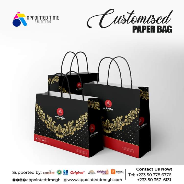 AidooRockson's tweet image. Go green with style! 🌿♻️ Get your customised paper bags from @AppointedTimeGh. Elevate your brand while supporting sustainability. Say no to plastic and yes to eco-friendly packaging! 

 #CustomPaperBags 
#UPSA Jessica Ewurabena Henry Fitz #ViralVideos