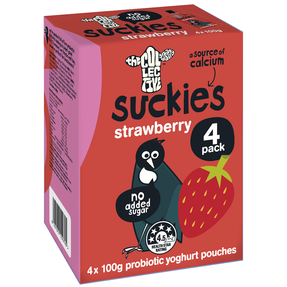 Epicurean Dairy is recalling batches of its Collective brand Suckies Strawberry Probiotic Yoghurt Pouches as they may contain black plastic. Affected are 4x100g packs, batch numbers 32280 T2 or 32280 T3, and best-before date of 30 APR 2024. Full details 👉 bit.ly/3U8E7Q0