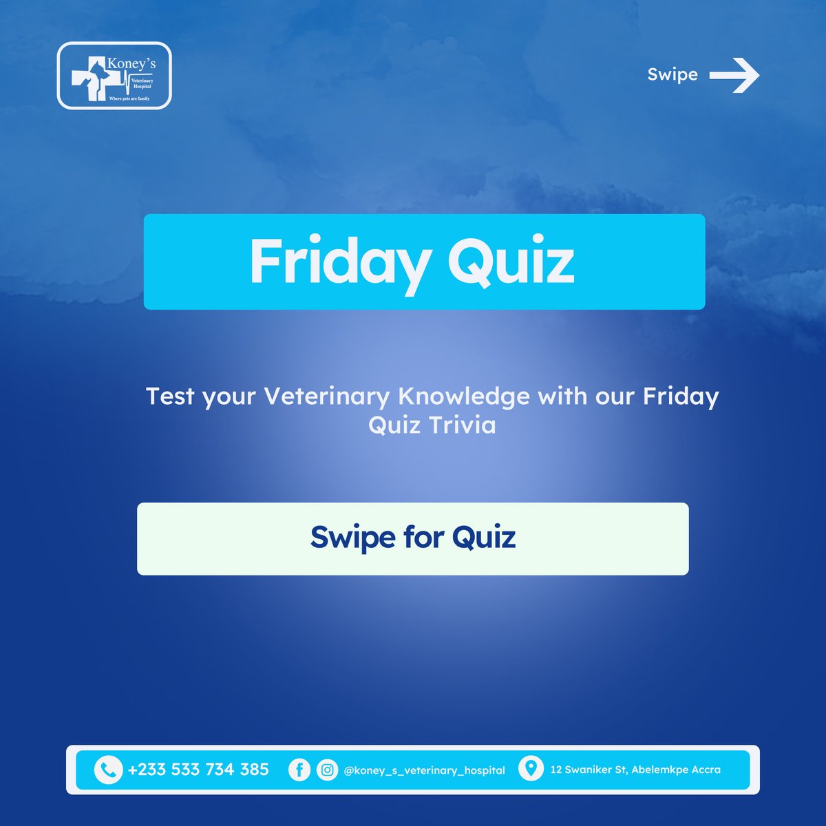 🐾 Test your veterinary knowledge with our fun quiz! Comment below with your answers and tag a friend to challenge them too! 

🐶🐱 #VeterinaryQuiz #TestYourKnowledge #AnimalHealth