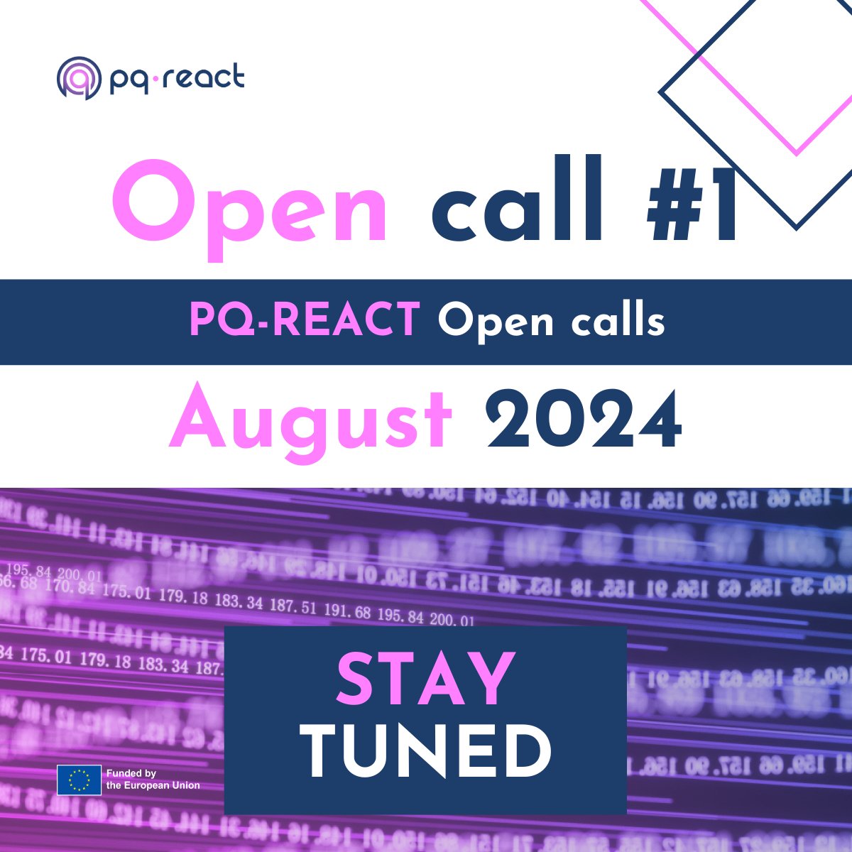 📣 Exciting news alert! @PQREACT will run 2 open calls📞that will allow selected SMEs & technology providers to obtain optimized solutions to solve #cryptographic encryptions based on classic algorithms that currently protect #data & infrastructure! 👉Stay tuned with PQ-REACT❗️