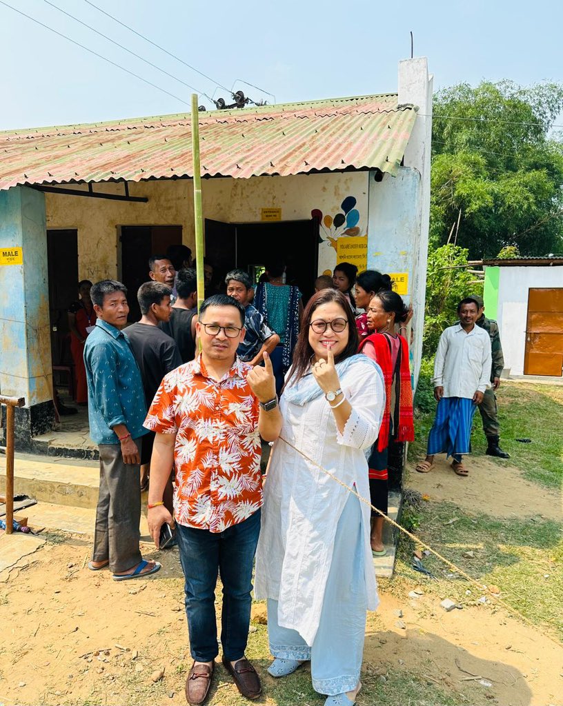 Today I exercised my democratic right and performed my duty by voting in polling station 27 of 44 Raima valley, Dhalai. You also participate in building a developed nation by ensuring your rights.