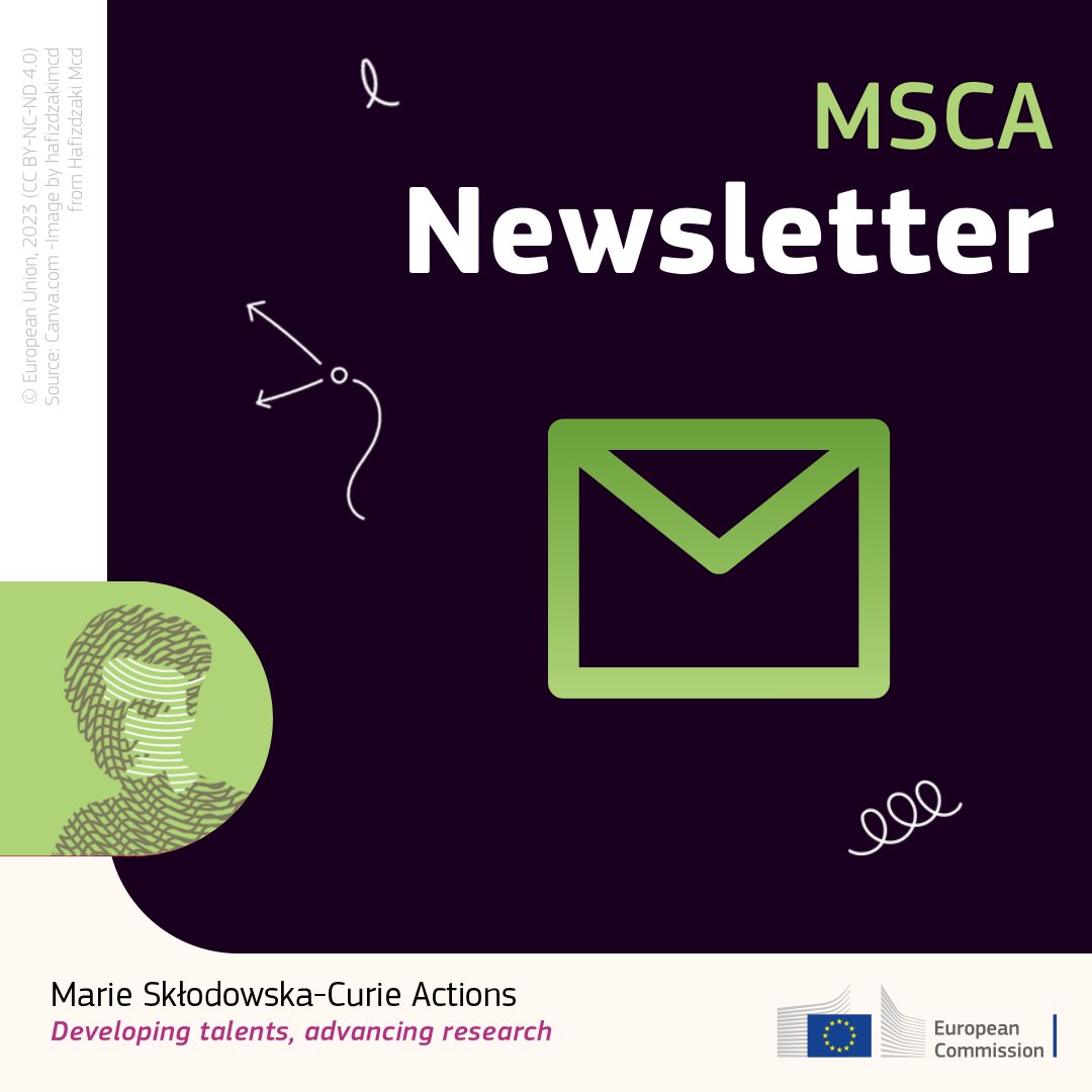 Hot off the press: the #MSCA Newsletter is here with exciting news 📧 🟢 #EUFunding opportunities, including for #MSCA4Ukraine & useful resources 🟢 The amended #HorizonEU MSCA Work Programme 2023-2025 🟢 Upcoming events & info sessions! 👉 europa.eu/!JJjy49