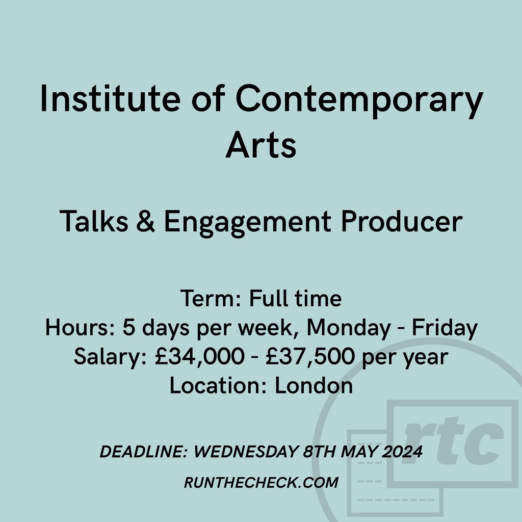 @icalondon, Talks & Engagement Producer 🩶 Apply ↓ runthecheck.com/institute-of-c…