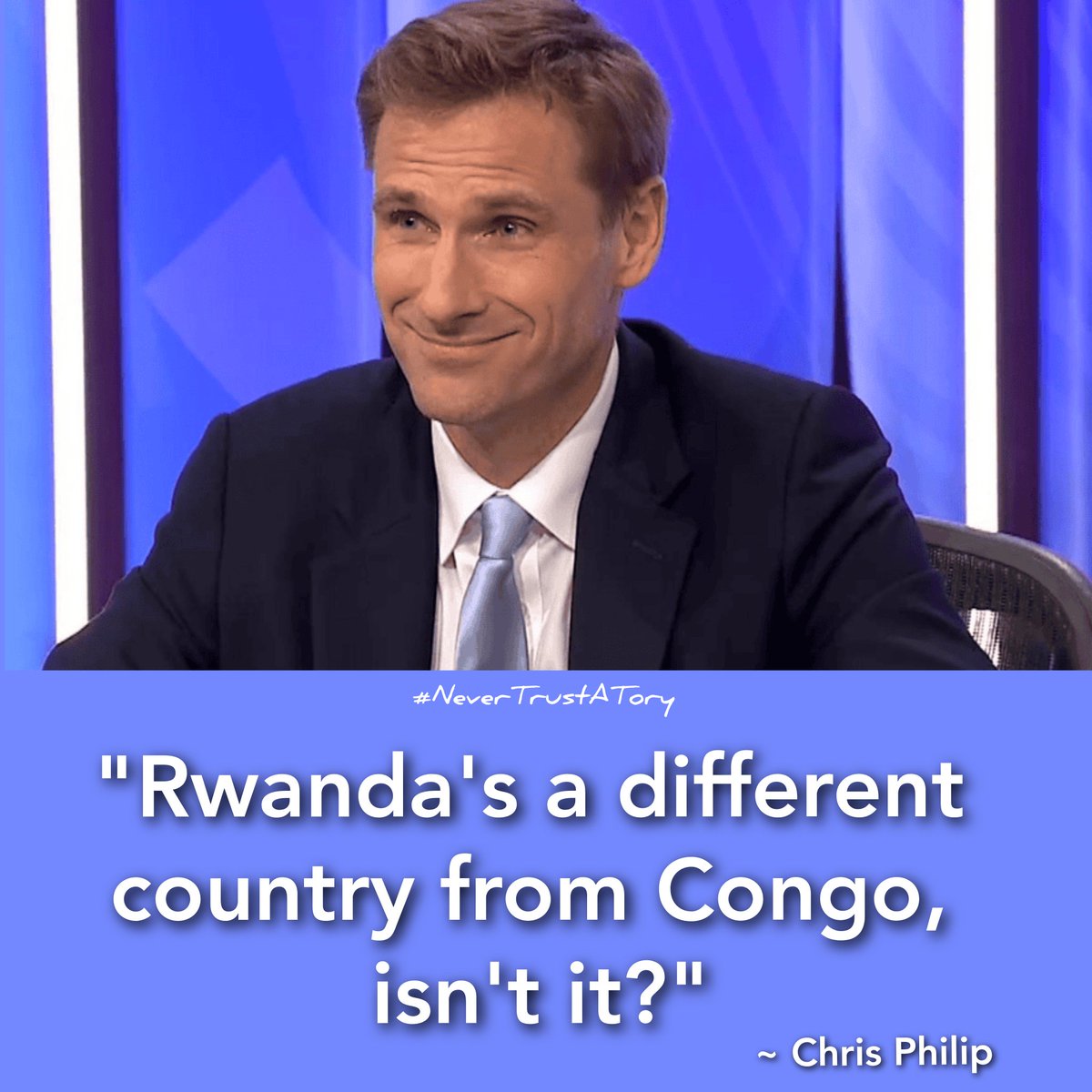 🚨 When a #bbcqt audience member from DR Congo asked about the government's new law on deporting some asylum seekers to #Rwanda, Tory @CPhilpOfficial came out with this beauty👇🏼

We will NEVER forget! 😂

#NeverTrustATory #ToryChaos 
#ToriesOut658 

💻 bbc.co.uk/news/uk-politi…