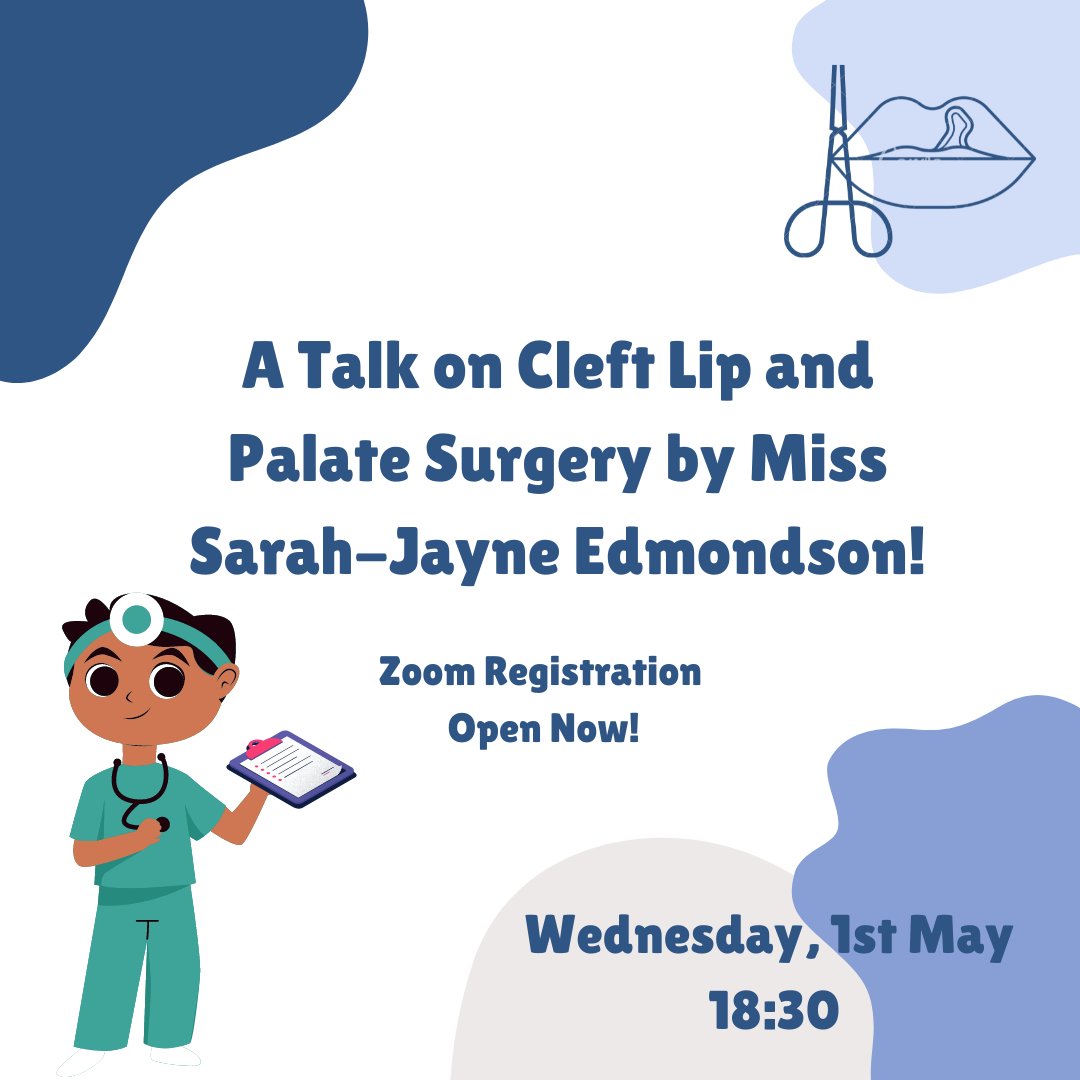 uomplastics's tweet image. Hi everyone, we're excited to announce our next talk by UoM alumni Miss Sarah-Jayne Edmondson, BSc(Hons), MBChB(Hons), FRCS(Plast)

Ms. SJ Edmonson is a plastic surgeon and Cleft Trainee Interface Group (TIG) fellow in the South Thames Cleft Network.

Zoom registration in bio!