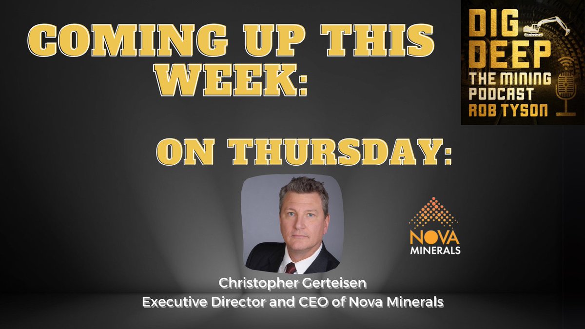 This week's lineup ⬇ Tune in wherever you get your podcasts or join us over on YouTube @ DigDeepTheMiningPodcast #Mining #MiningNews #MiningPodcast #CriticalMinerals #MineralLaw #Africa #Gold #Lithium #NorthAmerica @petersgleon @novaminerals