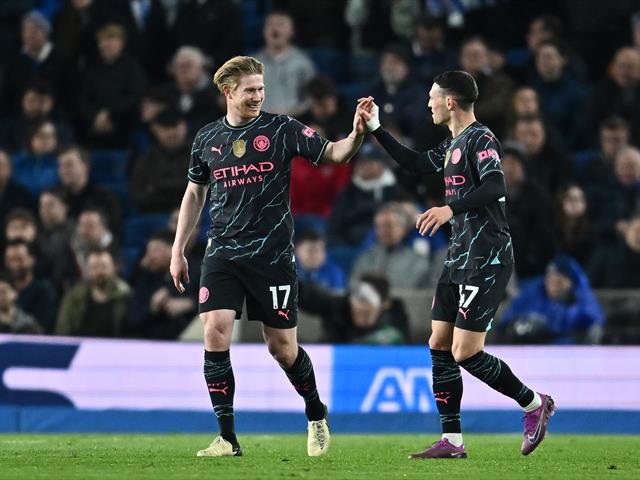 ⚽️ Brighton 0-4 Manchester City: Foden dazzles with a double at the Amex! 🌟 City close in on Arsenal with a commanding win. De Bruyne's header and Álvarez's finish seal the deal.

😍 The Bet9ja promotion code YOHAIG gives you a ₦100,000 Bonus!

#BHAMCI #PremierLeague