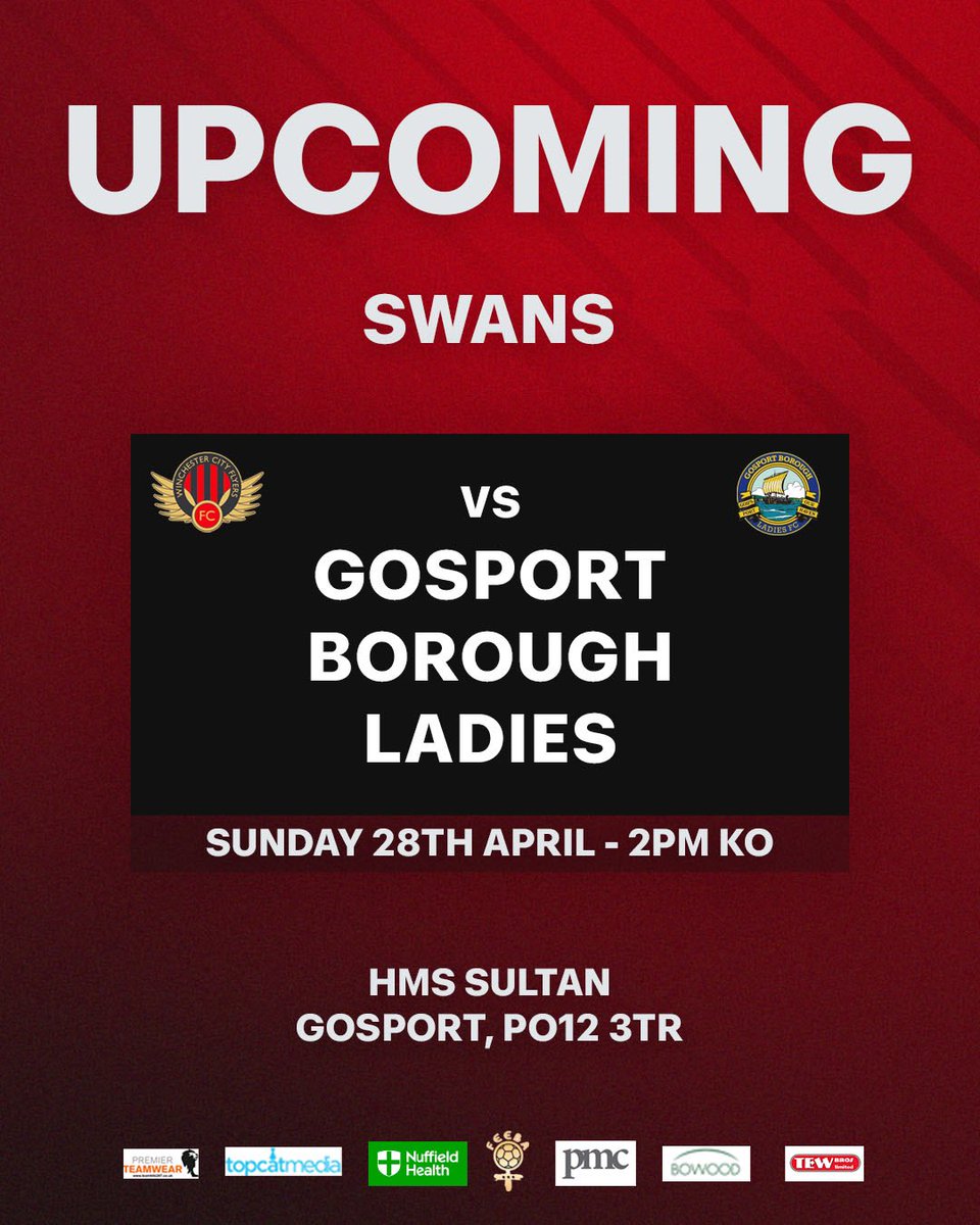WinchCityFlyers's tweet photo. Swans Sunday🥳
Our Swans are on the road this weekend as they take on @GosportBoroLFC 💪
#UpTheFlyers #WCFFC https://t.co/Iqx4awh7rN