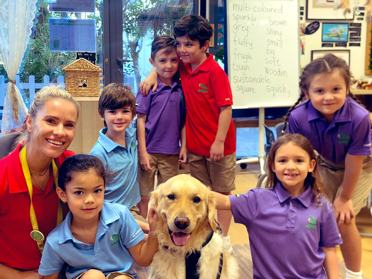 ArborPrimary's tweet photo. Living our best lives as we end #EarthWeek🌍 in the @ArborDubai💚 Primary and an ode to #NationalPetsDay🐕🦺, as we all #enjoy🐕, #learn🦮, #appreciate🐩 and #care🐾 for our animals/teachers’ pets🐶. We are #enoughforallforever💚 and this is just another day in our school♥️!🙏🏼🌿🏆 https://t.co/uLdmlCeJCv