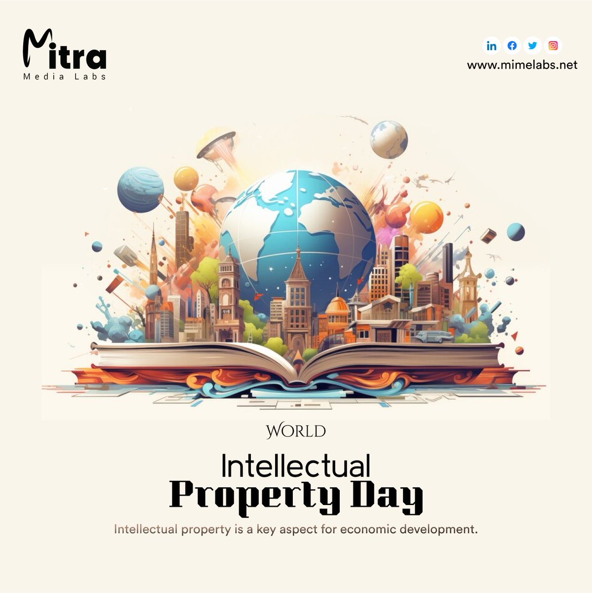 Happy World Intellectual Property Day! May this day inspire you to innovate, and protect your unique ideas!

#WorldIntellectualPropertyDay2024 #Innovation #Creativity #IntellectualPropertyRights #MitraMediaLabs #2024