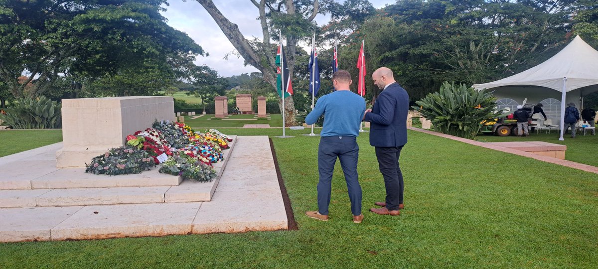 Anzac Day 2024 in Kenya, Nairobi War Cemetery Official Historian CWGC Dr,George Hay with Benjamin Rocke were among the attendees for this year's celebrations. #AnzacDay 2024 #LestWeForget