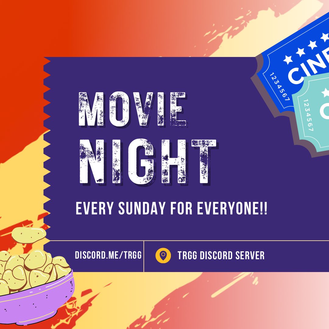 The_RevoltGG's tweet photo. Hey everyone! We’re doing a movie night every Sunday! The first one starts this upcoming Sunday, April 28th at 10 pm Eastern Standard Time Zone! Bring your cozy blankets and delicious snacks! 🥳🎬 #trgg #movienights #cozyblankets #zubat https://t.co/YKl39jbcG6