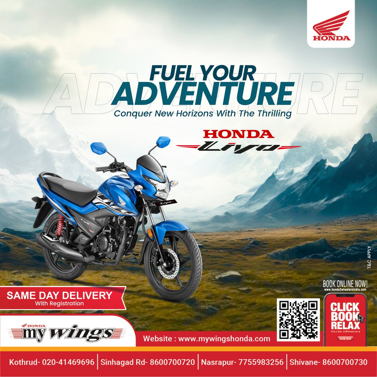 🏍️🔥 Unleash Your Adventurous Spirit with Honda! 🔥
☎  CALL US NOW 🙋‍♀️
✅Kothrud-020-41469696
✅Sinhagad Rd -8600700720
✅Nasrapur-7755983256
✅Shivane- 8600700730
.
.
.
#HondaAdventure #RideWithHonda #ConquerNewHorizons #TwoWheelsOneDream #ExploreWithHonda #HondaMotorcycles