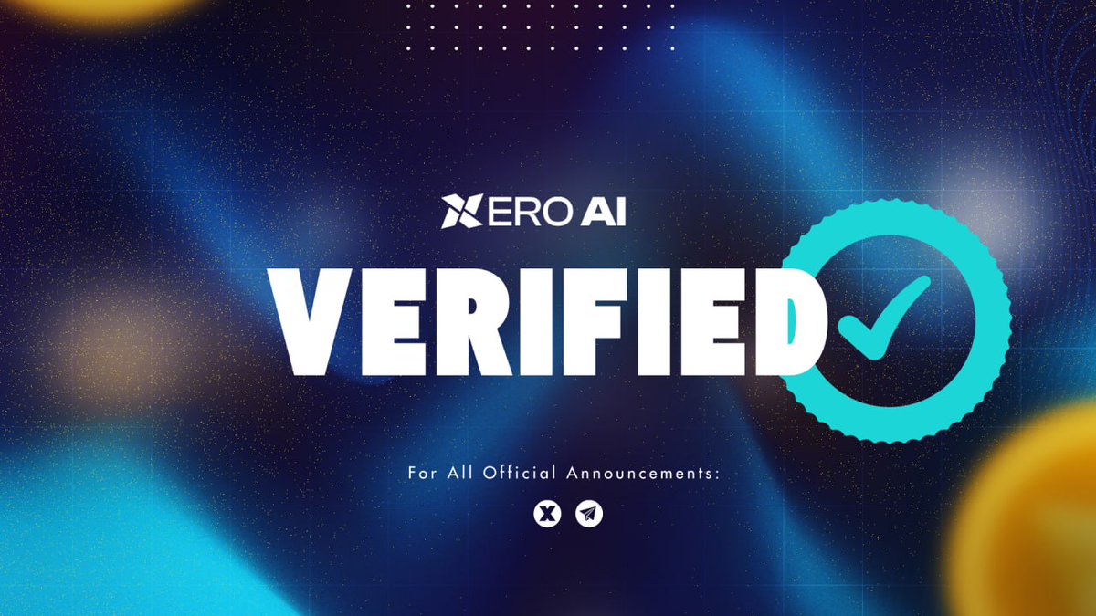 Our Twitter handle is officially verified! Look for the blue check ✔️ next to @xeroai_erc to ensure you're getting the real scoop—directly from us! Official Links TG: t.me/xeroai_erc Website: xeroai.io 🚨 Beware of scammers! There's a lot of fake…